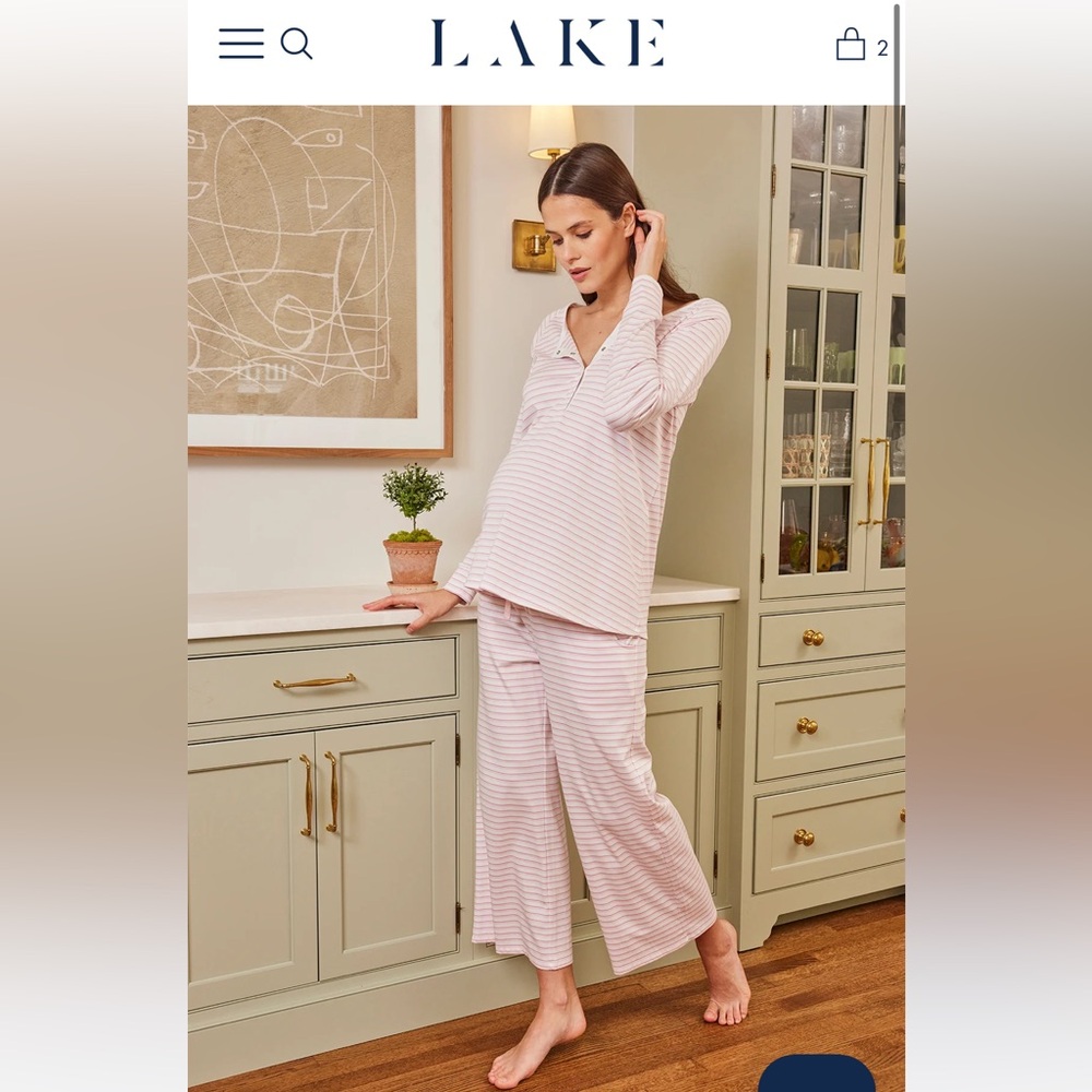 ISO Lake Pajamas Maternity Wide Leg Medium